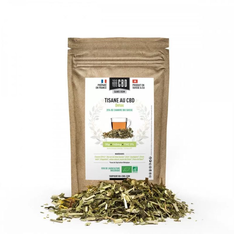 Tisane CBD BIO Detox 100pour100 CBD - 100 % ou 100% 2