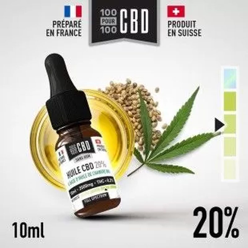 Huile CBD 20% Fullspectrum 100pour100 CBD - 100 % ou 100% 2